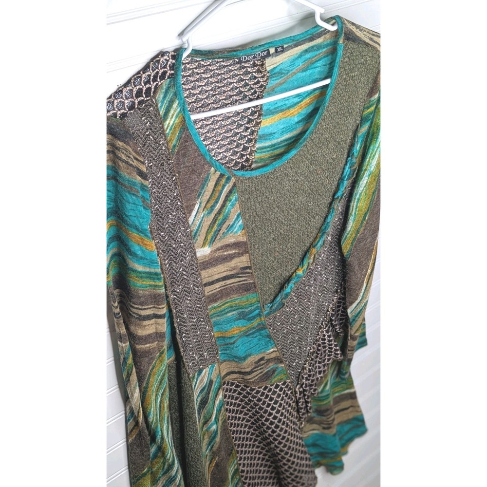 Adore Artsy Womens Dress XL Patchwork Sequins Fairycore Ren Faire Airy Light